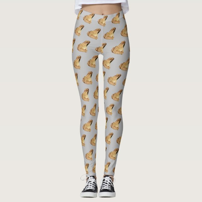 Wood Frog Watercolor Leggings (Front)