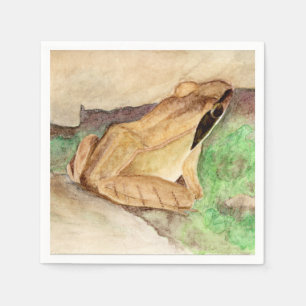 Wood Frog Watercolor Napkin