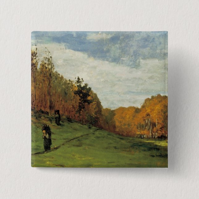 Wood Gatherers at the Edge of the Forest 15 Cm Square Badge (Front)