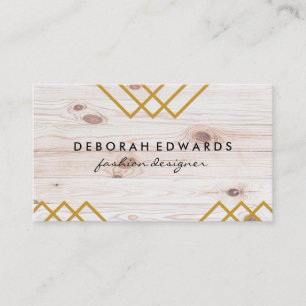 Wood Geometric Shapes Business Card
