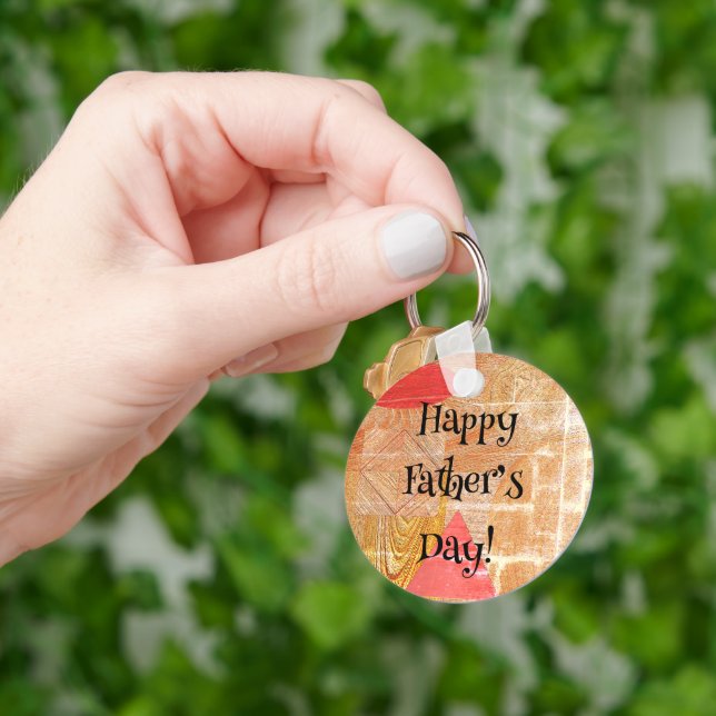 Wood - geometric shapes  - Father’s day Key Ring (Hand)