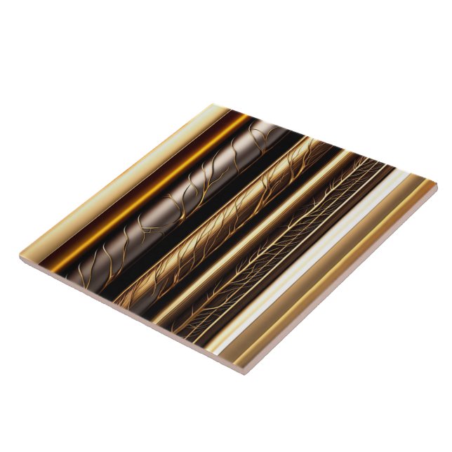 Wood Gold Modern Art Lamperia Collection Ceramic Tile (Side)