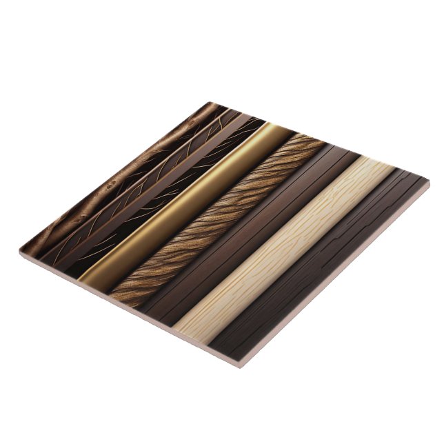 Wood Gold Popular Art Lamperia Collection Ceramic Tile (Side)