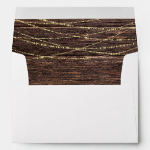 Wood & Gold String Lights Envelope