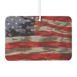 Wood grain American flag Car Air Freshener