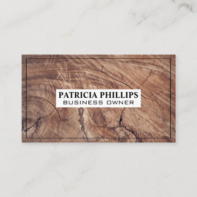 Wood Grain Background Business Card (Front)