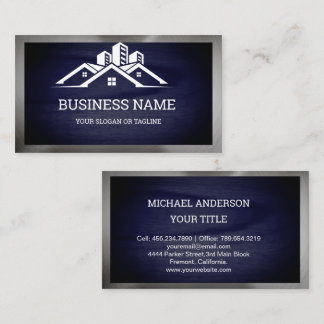Wood Grain Black House Roofing Construction Roofer Business Card