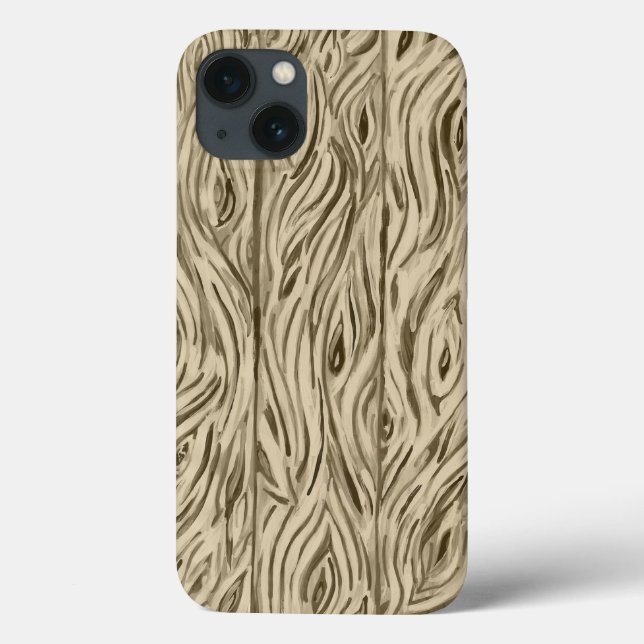 Wood Grain Board French Oak Barrel iphone case (Back)