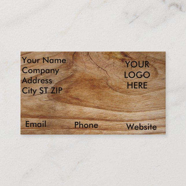 Wood Grain Business Cards Retro Rustic Design HOT! (Front)