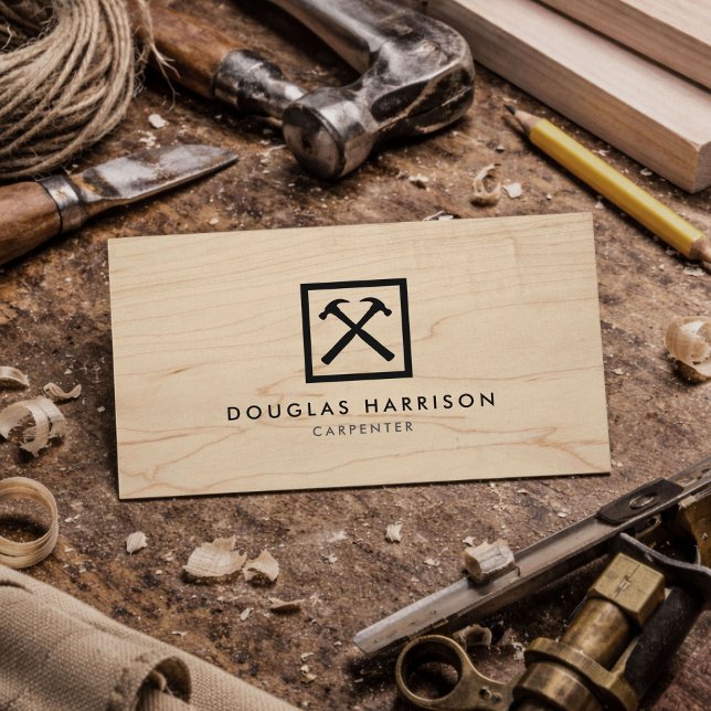 Wood Grain Carpenter Business Card (Creator Uploaded)