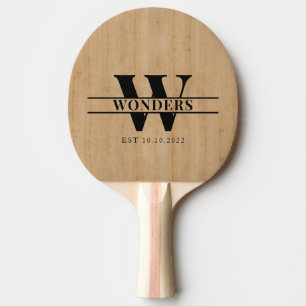 Wood Grain Custom Monogrammed Ping Pong Paddle