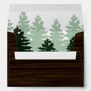 Wood Grain Enchanted Forest Wedding Envelopes