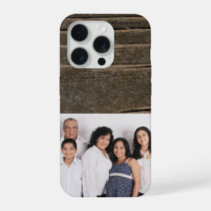 Wood grain family photo custom iphone case