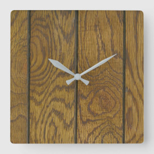 Wood Grain Flooring Square Wall Clock