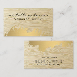 Wood Grain   Gold Brushed Business Card