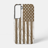 Wood Grain Grunge American Flag