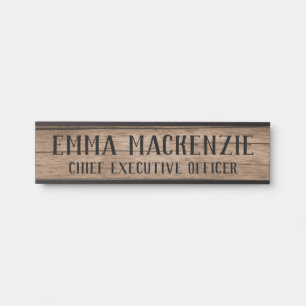 Wood Grain Hanging Door Sign Name Plate