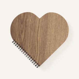 Wood Grain Heart Notebook