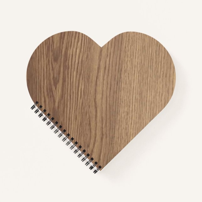 Wood Grain Heart Notebook  (Front)