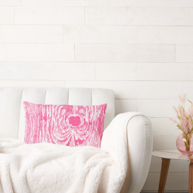 Wood Grain Hot Pink Pattern Pillow (Couch)