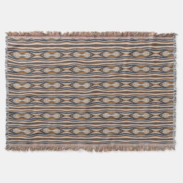Wood Grain Knot Pattern Throw Blanket (Front)