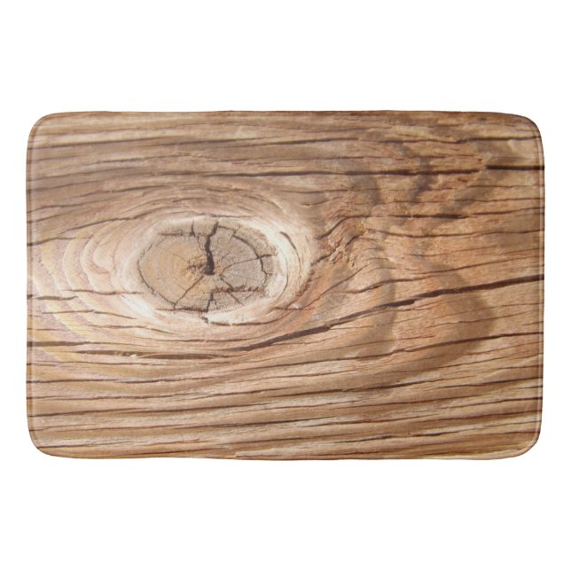 Wood Grain Knothole Bath Mat (Front)