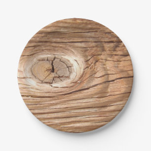 Wood Grain Knothole Paper Plates