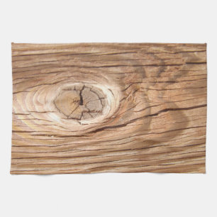 Wood Grain Knothole Tea Towel