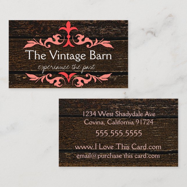 Wood Grain Look Business Card (Front/Back)