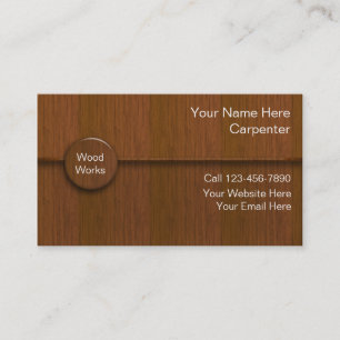 Wood Grain Look Carpentry Theme Business Card