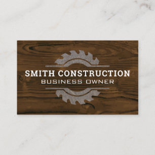 Wood Grain   Metal Saw Business Card