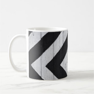 Wood Grain Painted Black and White Coffee Mug