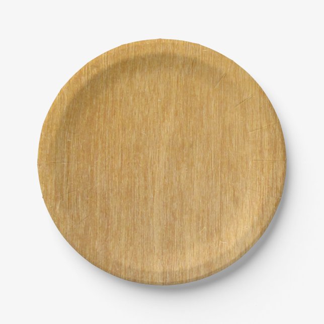 Wood grain paper plate (Front)