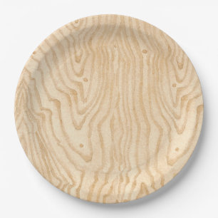 Wood Grain Paper Plate