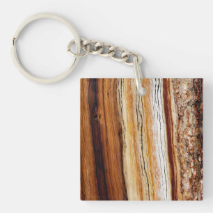 Wood Grain Pattern Key Ring