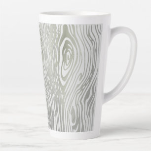 Wood grain pattern latte mug