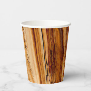 Wood Grain Pattern Paper Cups