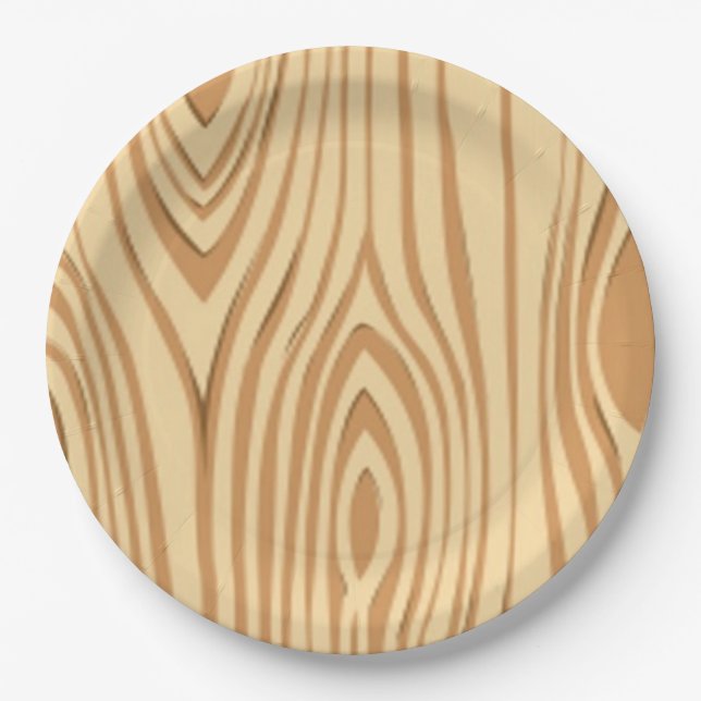 WOOD GRAIN PATTERN PAPER PLATE (Front)