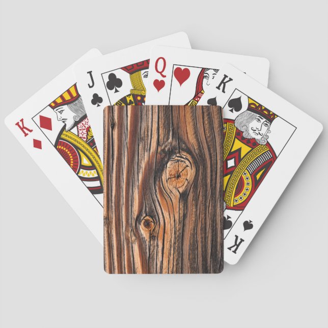 Wood Grain Pattern Playing Cards (Back)