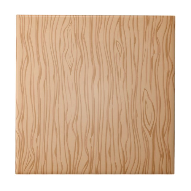 Wood Grain Pattern Small Ceramic Tile 4.25" Square (Front)