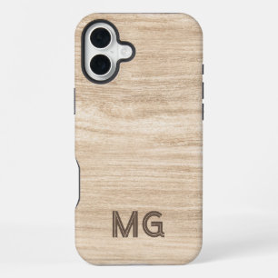 Wood Grain Phone Case Personalized Monogram