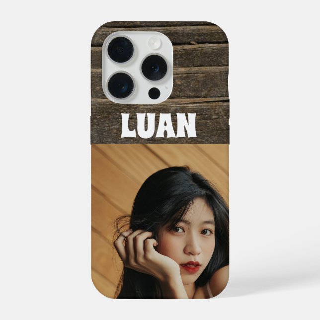 Wood grain photo custom iphone case (Back)