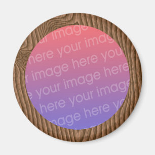 wood grain photo frame magnet