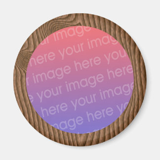 wood grain photo frame magnet