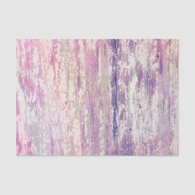 Wood Grain Pink White Purple Rustic Texture Tissue Paper (Front)