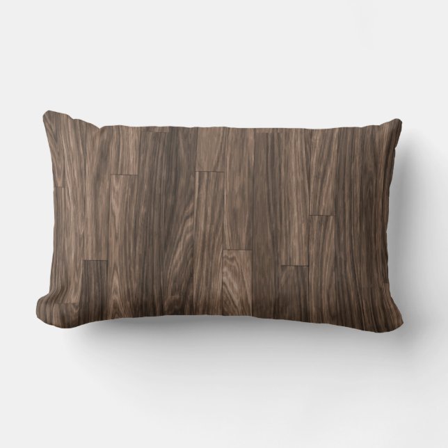 Wood Grain Print, Wood Grain Pattern, Wood Design Lumbar Cushion (Front)