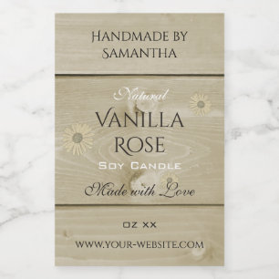 Wood Grain Product Packaging Labels Light Daisy