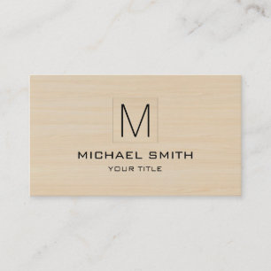 Wood Grain Professional Elegant Monogram #9 Business Card