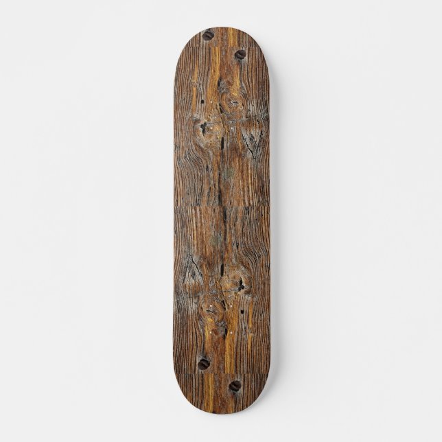 Wood grain, sheet of weathered timber skateboard (Front)