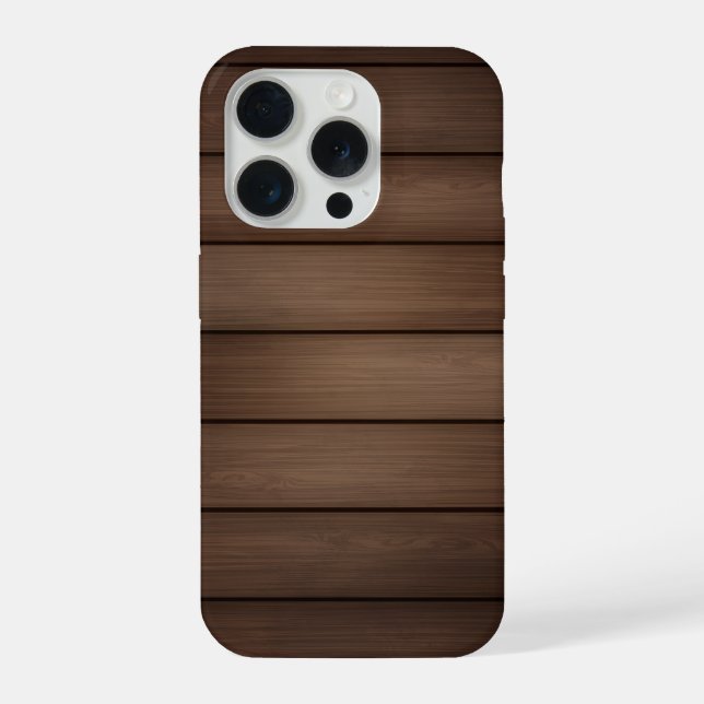 Wood Grain Striped Brown Abstract Fashion Art iPhone Case (Back)